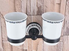 Oil Rubbed Bronze Cup Tumbler Holder Wall Mounted Toothbrush Cup Holder Bathroom