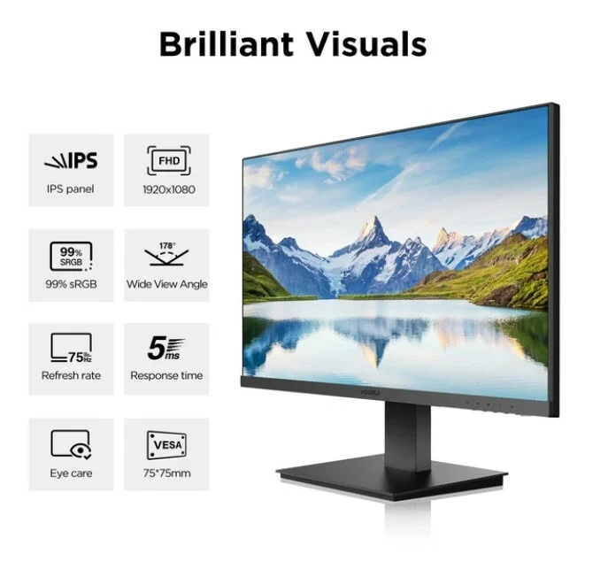 KOORUI 27 Inch FHD Monitor, Computer Monitors Full HD(1920 x 1080p