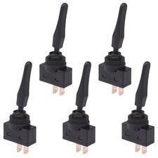 5 x Long Paddle On-Off Black Toggle Switch SPST 20A