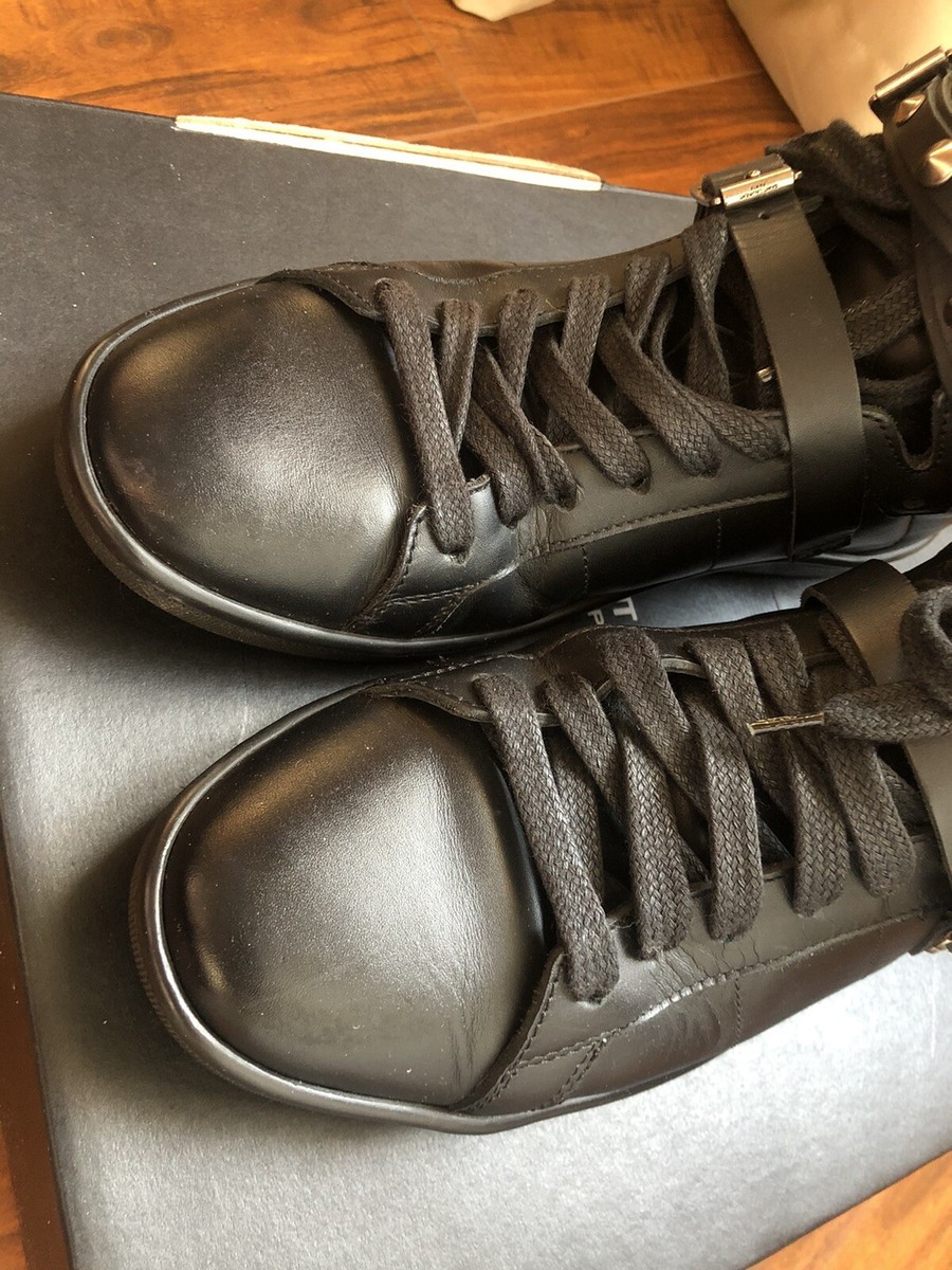Saint Laurent Studded SL/16H Black Leather High-top Sneakers, Size