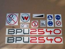 WACKER NEUSON BPU 2540  DECAL STICKER KIT SET - 10x PC