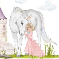 20 Servietten Unicorn & Princess Prinzessin Einhorn Schloß MäDchen Deko 33X33Cm
