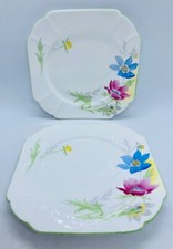 Two Vintage Shelley China Queen Anne Anenome Side Plates