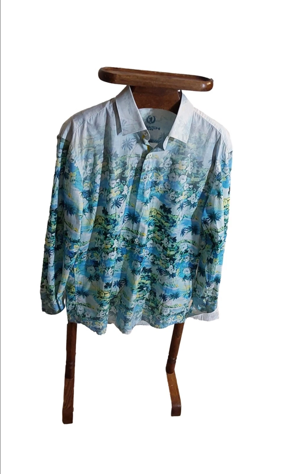 BUGATCHI UOMO BUTTONS DOWN FLORAL SHIRT SIZE LARGE