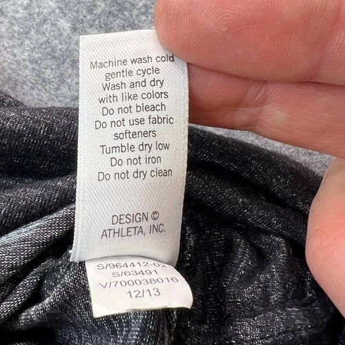 Chemise Athleta femme extra petite grise manches longues haut trous de pouce athlétique - Photo 7/7