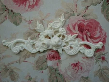 Flexible Rose Floral & Scroll Furniture Applique Architectural Pediment