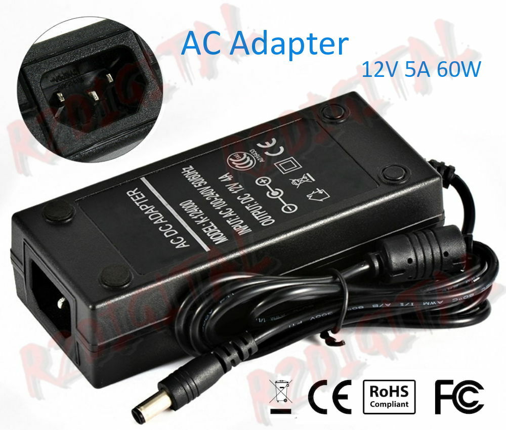 Alimentatore Universale 12V 5A 60W Con Spinotto 2,5x5,5mm, Per Monitor LCD E Dispositivi Elettronici - 2