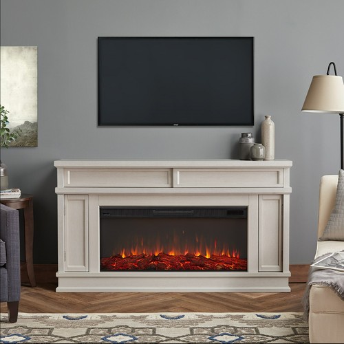 RealFlame Torrey Infrared Fireplace with Electric Extra Long Firebox White