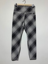 Athleta Women Size M Black and White Salutation Stash Textured Leggings 659423