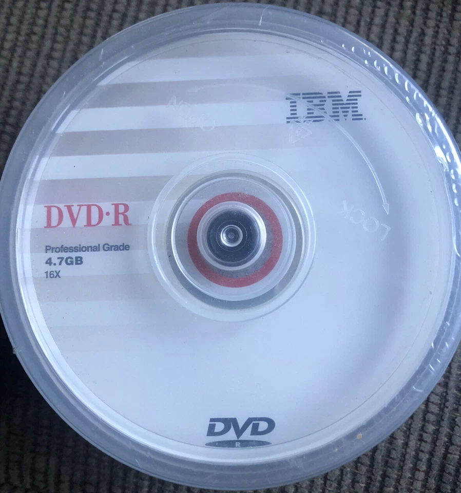 IBM DVD-R 16x 4.7GB 50pk Professional Grade Cake Box 50 Pack. New/Factory Sealed - Image 2 of 4