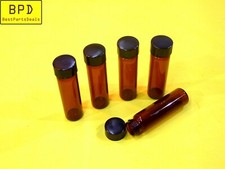 5x AMBER Glass Vial 17x60 mm 2 DRAM 7.4 ml Thread CAP FISHERBRAND 03-339-23C