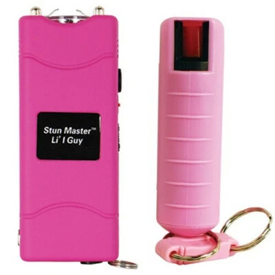 SAFETY TECHNOLOGY Stun Gun Pepper Spray Combo LIL GUY Pepper Shot Rechargeable Women Self Defense