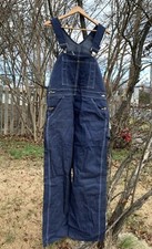 Vintage SEARS Dark Blue Indigo Denim Jean Worker Painter Bib Overalls. Size 38