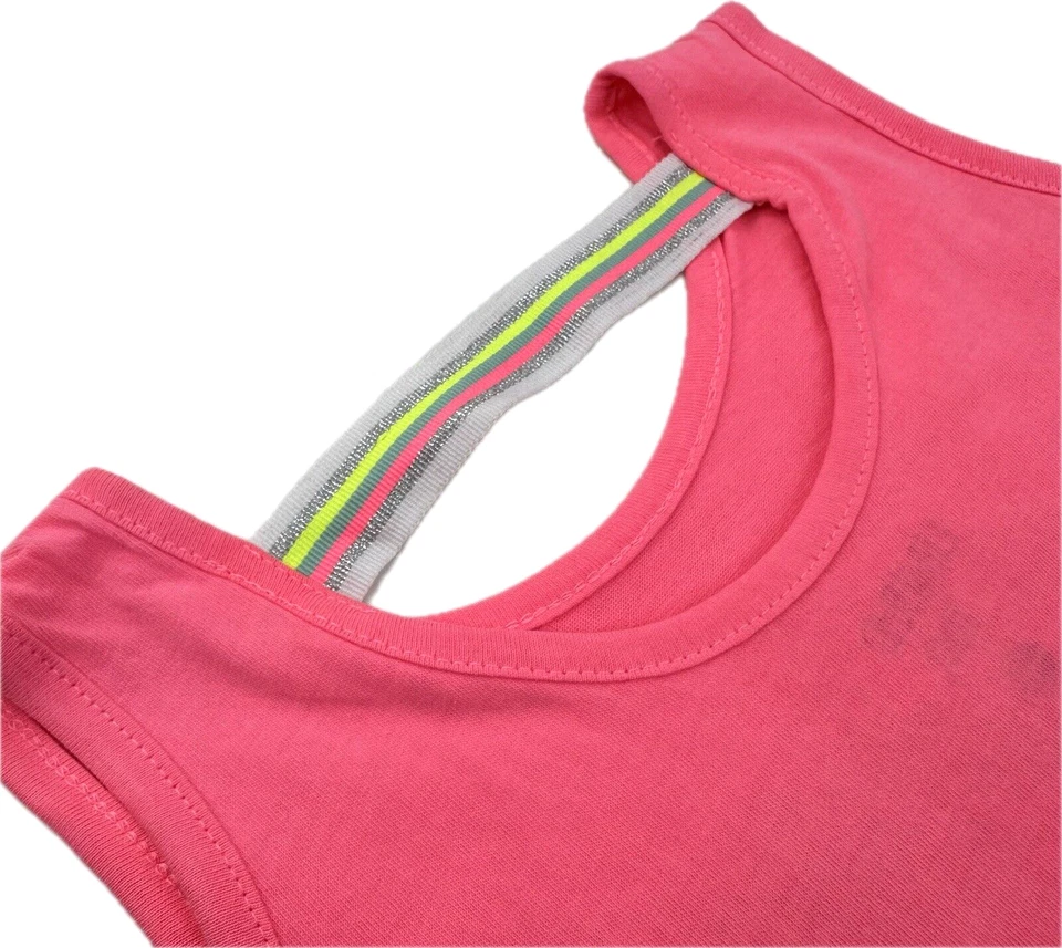 Conjunto de shorts de bicicleta Limited Too Kids 3 peças listrado de algodão azul rosa tamanho 5 - Imagem 2 de 4