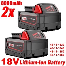  2 18V replace For Milwaukee 48-11-1835 8.0 AH Battery M18 High Output Compact