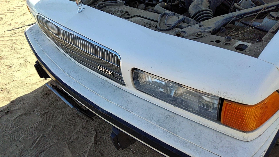 1989 90 Buick Century Complete Header Panel Assembly Oem Headlights Grille White - Image 3 of 4
