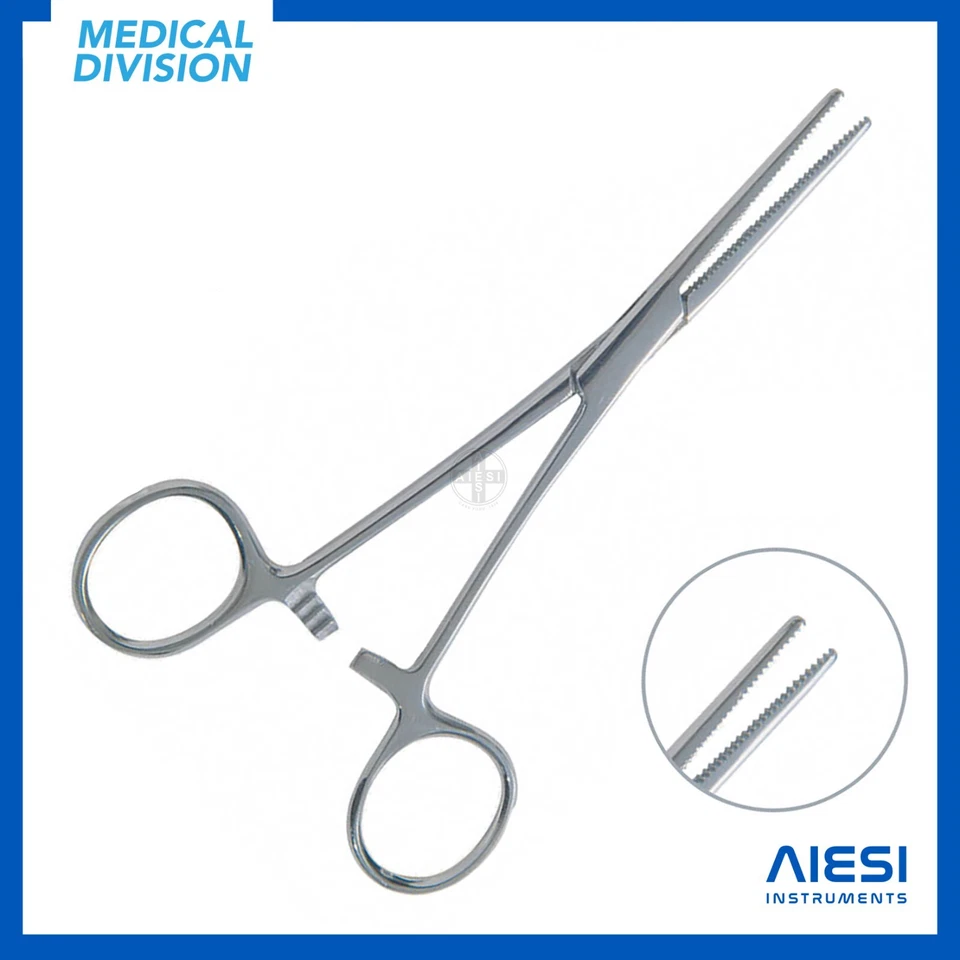 AIESI Pinza emostatica di KLEMMER in acciaio inox retta 14/16/18/20/24 cm - retto