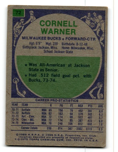 1975-76 Topps Basketball Poor to Good You Choose, Complete Your Set #1-330 - Bild 105 von 459