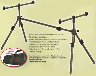Aluminium Rod Pod komplett mit Buzzer Bars, Power-Lock System und Tragetasche - Bild 1 von 3