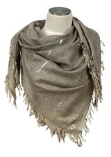 Tuch 125x125 Glitzer Silber Taupe Grau  cotton Square scarf  Grey Silver Sparkle