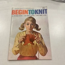 VTG Begin to Knit American Thread Co Star Book # 201 60s 70s Easy Basic Stitches