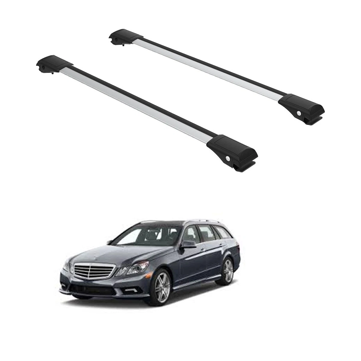 Roof Rack Cross Bars Gray Fits Mercedes E Class W212 S212 Estate