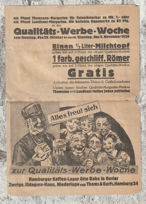 Hamburg coffee warehouse Otto Raabe Goslar * throwing broadcast advertising week 1929