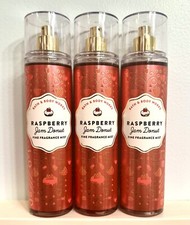 Set of 3 NEW Bath Body Works Raspberry Jam Donut Fine Fragrance Mist 8oz