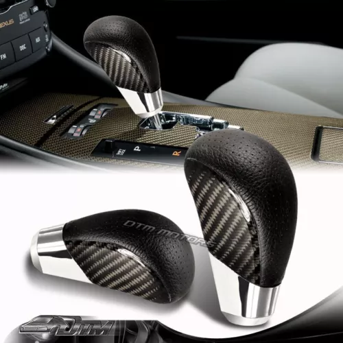 PVC Leather / Real Carbon Fiber Automatic Gear Stick Shift Shifter Knob VIP