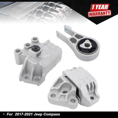 Engine Mounts & Automatic Trans Mount 3PCS For Jeep Compass 17-21 2.4L, 6 Speed