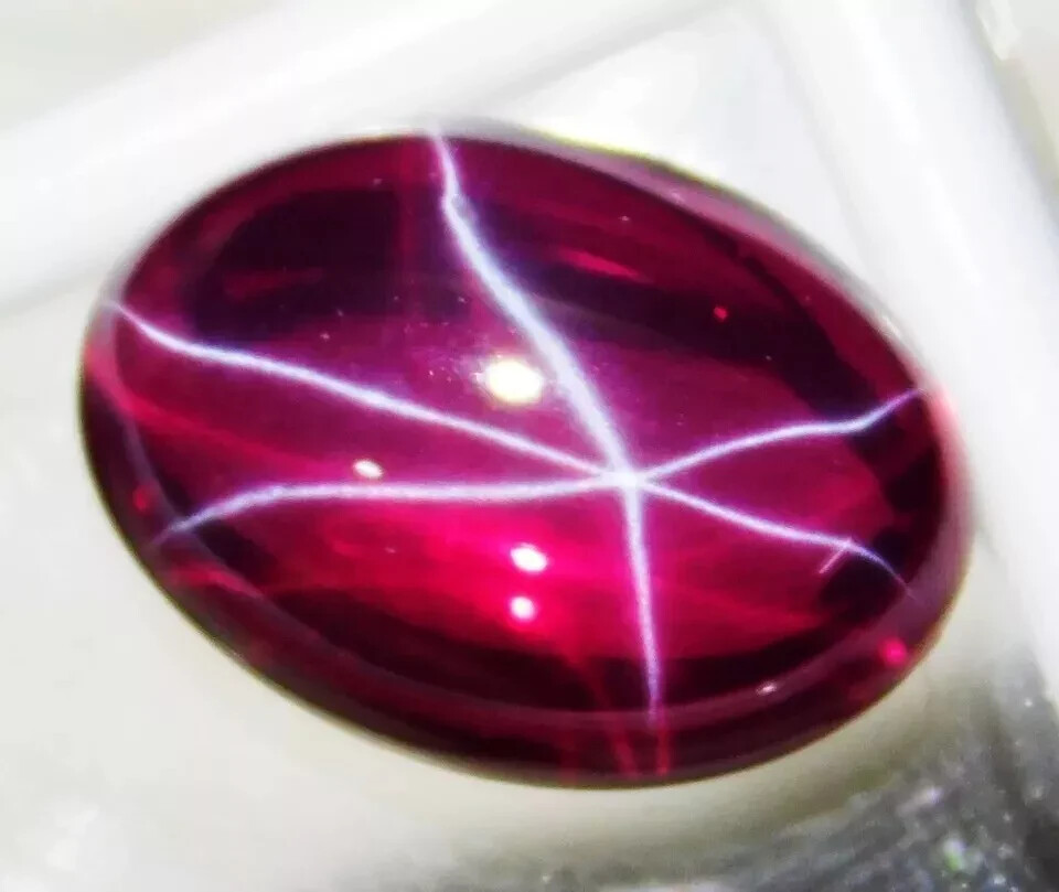 20 Ct+ 6 Rays Natural Red Star Ruby Oval Cabochon Certified Loose AG ...