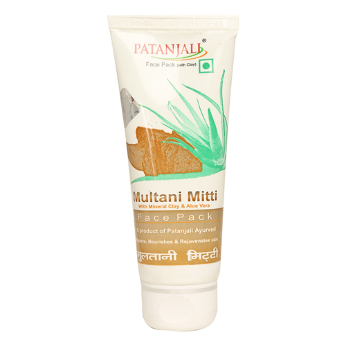 Patanjali Aloe Vera Multani Mitti Gesichtspackung – 60 G (2 Stück), Für Natürlichen Glanz & Reine Haut