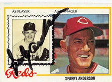 Sparky Anderson autographed Baseball Card (Cincinnati Reds) 1978 Topps #401