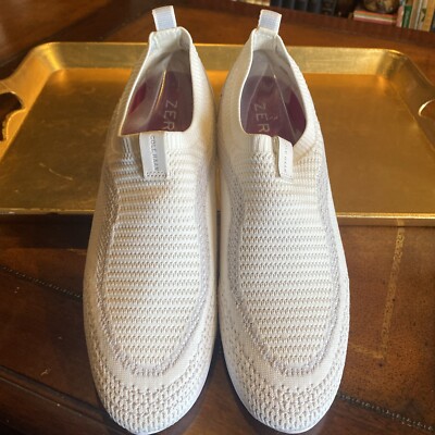 Cole Haan w25203 ZeroGrand Grand. OS Light Gray Knit Slip On Shoes Sz 9.5B
