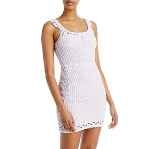 Aqua Marled Crocheted Sleeveless Dress Lavender L