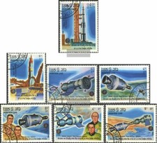 Laos 851-857 (complete issue) used 1985 Apollo - Soyuz Spacefli