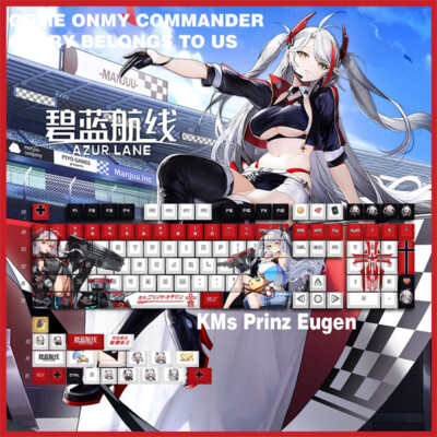 Azur Lane KMs Prinz Eugen Theme Keycaps 1 Set PBT For Cherry MX Keyboard 