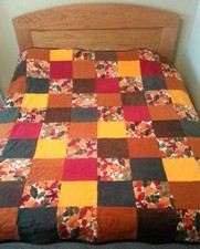 BEAUTIFUL AUTUMN QUILTED Fleece Blkt Soft Blanket for Twin or Full Bed - Leaves