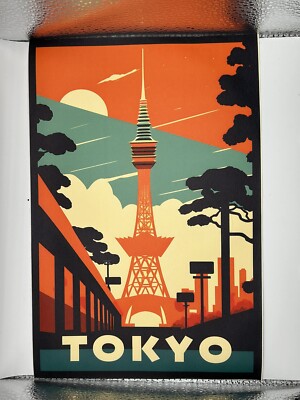 Tokyo Japan Canvass Poster Travel Art Wall Decor 8” x 12” #T-20.75