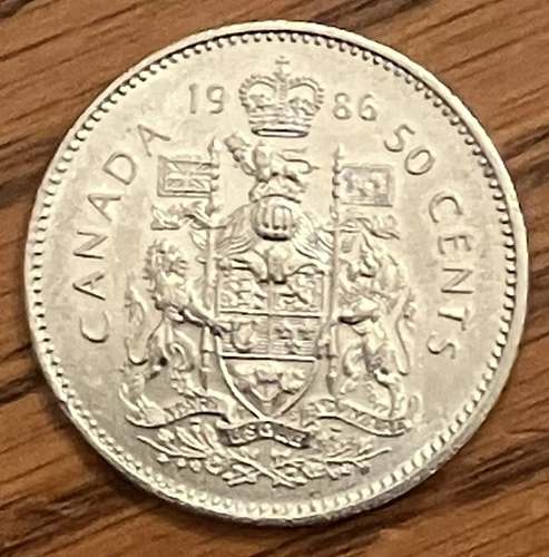 Photo of a 1986 Canada 50 Cents from an eBay sale