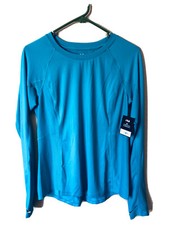 NWT FILA Sport Women s Tru-Dry Running Top Thumbholes Pullover Blue Teal M