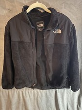 The North Face Jacket Girls Large Black Denali Fleece Full Zip Pockets Cozy