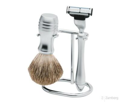Badger Shaving Set with Brush and Safety Razor by Erbe, Authentic German Quality