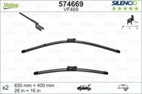 "Valeo Silencio Flach Wischerblatt Satz - Vorne - 26 \"/ 16 \" - FüR Citroen"