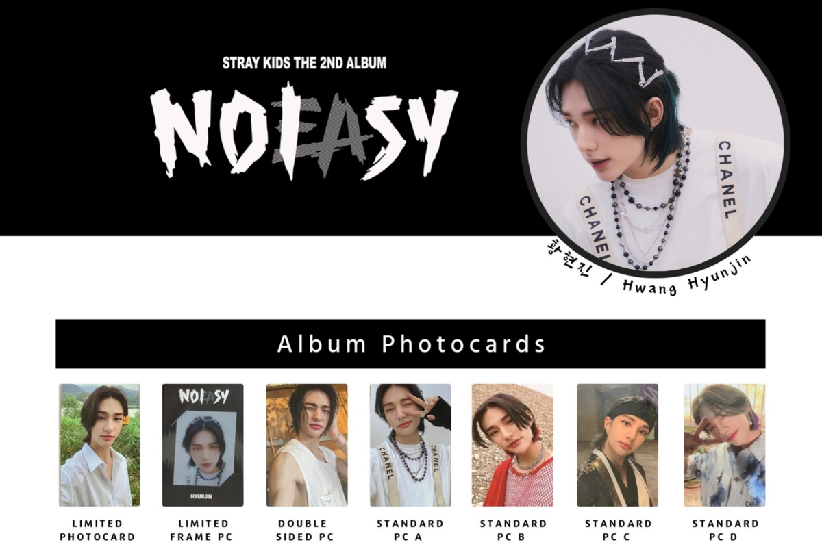 Stray kids Hyunjin NOEASY NOISY Official Photo card PC Stray kids Hyunjin NOEASY NOISY Official Photo card PC