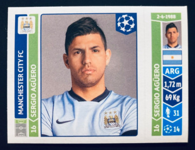2014-15 Panini Champions League # 371 Sergio Kun Aguero Manchester