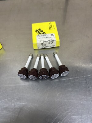 Box Of 5 New Bussmann GMF 6-1/4 Glass Fuse 6.25 Amp With Fuse Holder Made In USA