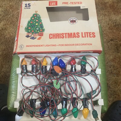 Vintage World Wide Christmas Lites 14 Lights Working W/box Advertised In Life