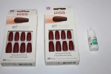 Lot/2 KISS Gel Fantasy Ready -To- Wear Gel KGN10 Whatever In Box + Glue