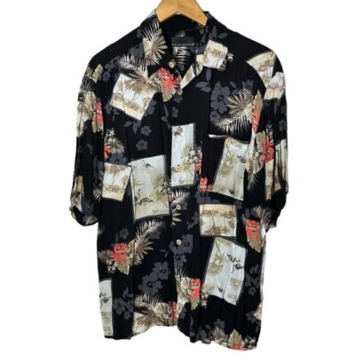 *VINTAGE* Manhattan Brand Hawaii Aloha Tropical Hawaiian Shirt Size Large